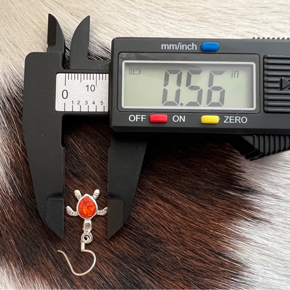 ❤️ Orange Opal Turtle TAXCO 950 Sterling Silver Earrings 1.11”L x .56”W - Picture 11 of 11